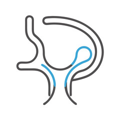 Abstract Tree Illustration with Gray and Blue Lines on Black