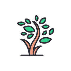 Tree colored icons, minimalist vector illustration ,simple transparent graphic element .Isolated on white background
