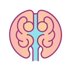 Flat design vector graphic of a brain illustration