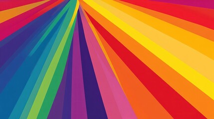 Vibrant radiating rainbow stripes
