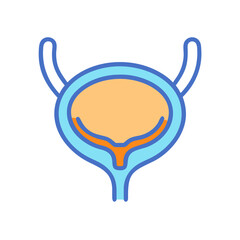 Stylized Bladder Illustration on Black Background for Medical Purposes