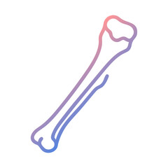 Gradient humerus bone illustration against black background graphic style