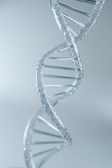 close-up of dna double helix model or genetics research setup against minimalistic and neutral backdrop