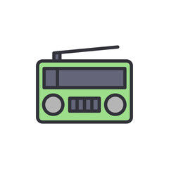 Radio colored icons, minimalist vector illustration ,simple transparent graphic element .Isolated on white background