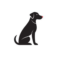 Sitting Dog Wagging Tail Silhouette