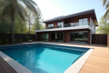 Fototapeta premium Modern house with pool