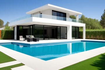 Fototapeta premium Modern house with pool