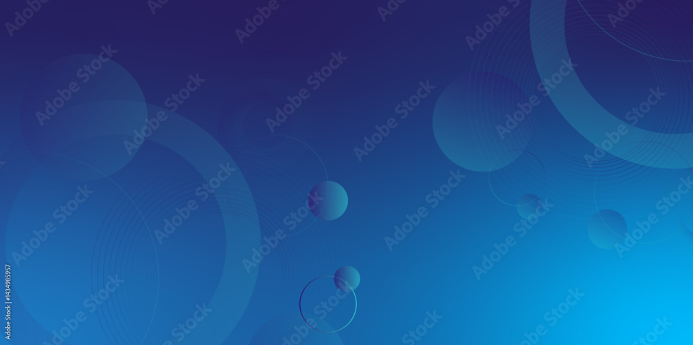Poster modern abstract gradian background with transparent layers circle shape with shadow. blue and color 