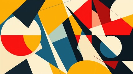 Obraz premium Abstract vibrant geometric fractal shapes on surface of contemporary design express scene of seamless patterns style. Arranging geometry scenery in pattern perfect for wallpaper and background. AIG61.