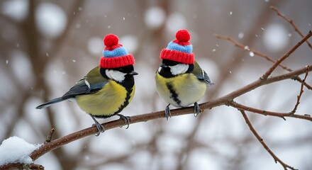 Winter's Tiny Hats AI Generated