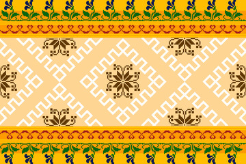 Tribal indian seamless pattern. Color mexican, aztec and maya ornament, ethnic stylish fabric geometric print wallpaper texture vector set. Unique folk, national culture collection