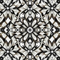 Elegant Black and White Flower Fabric Patterns A Seamless Textile Design