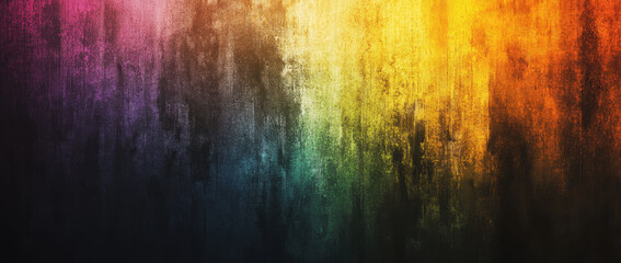 Fototapeta premium Colorful rainbow gradient background with vibrant hues of purple, blue, green, yellow, and orange creating stunning visual effect. texture adds depth and emotion to image