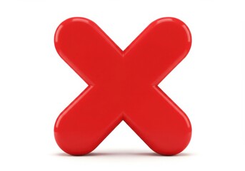 A red cross symbol isolated on white background