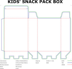 Die Cut Template Design For Kids Snack Pack Packaging Box Layout