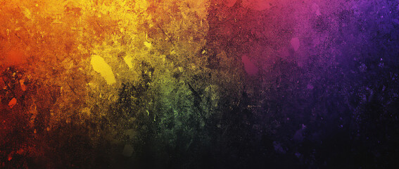 Fototapeta premium Colorful rainbow gradient background with vibrant hues transitioning from orange to purple, creating textured and artistic appearance that evokes creativity and energy
