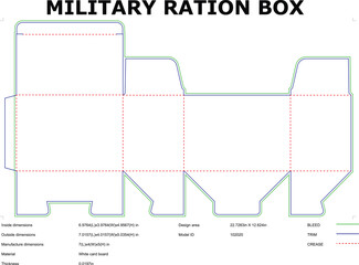 Military Ration Box Die Cut Template Layout Vector Design For Packaging