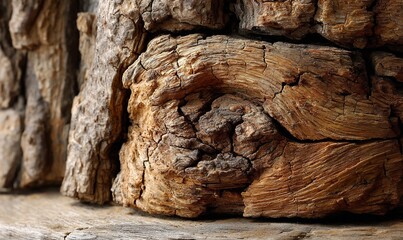 Ancient weathered wood surface closeup