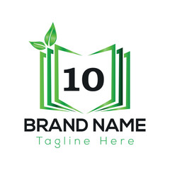Green leaf eco icon vector design symbolizes a natural and organic company logo concept 10 logo template