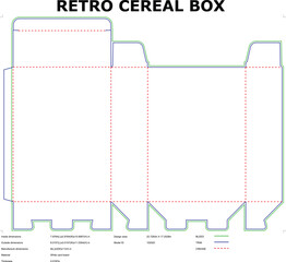 Cereal Box Die Cut Template Vector Illustration Food Packaging Design Layout