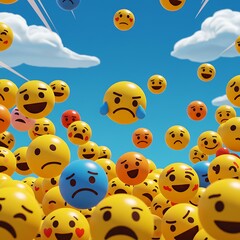 Obraz premium Emoji Skyfall AI Generated