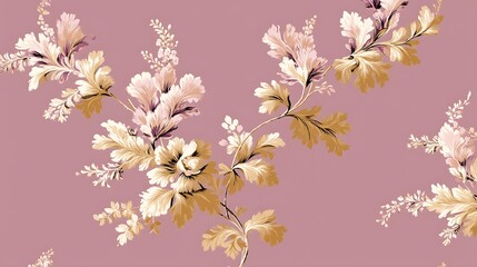 Fototapeta premium Elegant Floral Design in Pale Mauve and Champagne Tones for Seamless Pattern Background