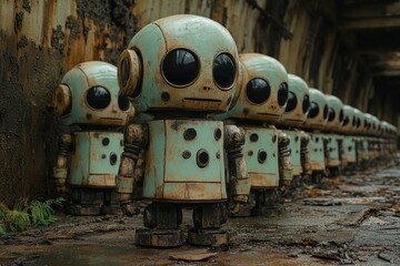 Rusty Robots in Decaying Tunnel.