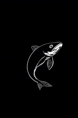 Fototapeta premium Leaping Fish Silhouette Design