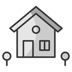 Townhouse Icon Element For Design