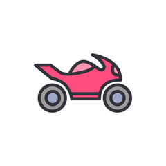 Obraz premium Motorcycle colored icons, minimalist vector illustration ,simple transparent graphic element .Isolated on white background
