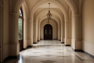 Obraz premium Sunlit beige hallway
