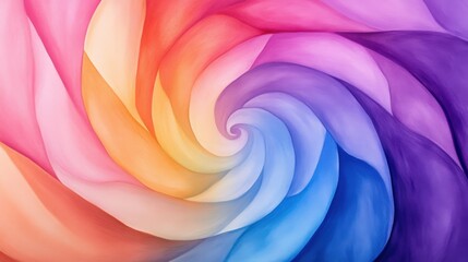 A vibrant spiral of soft colors blending harmoniously, creating a visually soothing and artistic effect.