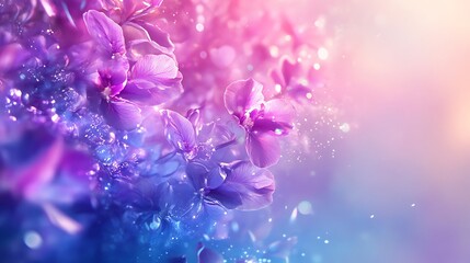 Dreamy blue and pink abstract flower art high-resolution picture