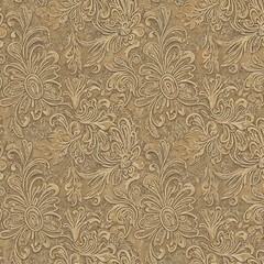 Embossed Floral Tapestry AI Generated