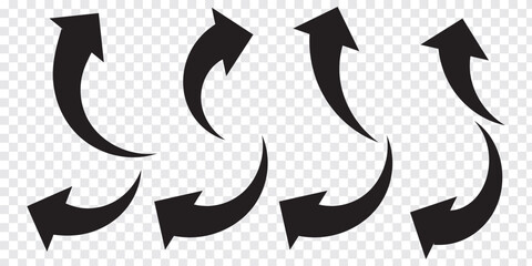 Curved Arrows. Curved arrows set. Arrow symbol collection. Vector arrows illustration. Arrows sign.