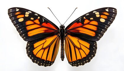 Fototapeta premium Stunning monarch butterfly on a white background.