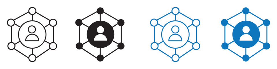 Stakeholder, Team work, networking web icon vector set.