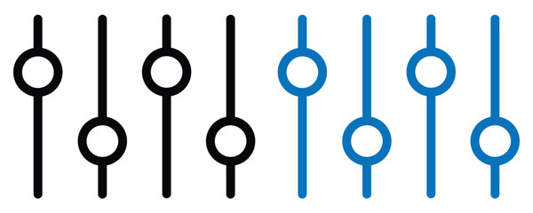Vertical adjustment icon, Minimalist sound control icon vector set.