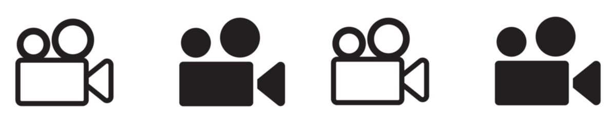 Video camera vector icon, Video camera sign, symbol set.