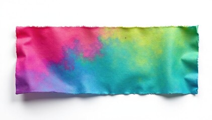 Fototapeta premium Single, vibrant colored flap isolated on white background , material, crease