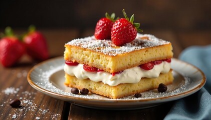 Classic Italian dessert, layers of coffee-soaked ladyfingers and mascarpone cream , sweet treat, delicious dessert, delicious