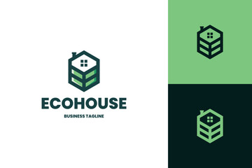 nature eco house logo vector