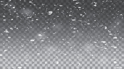 Snowflake design. Winter. Snowfall. Scattered snowflakes. December theme. Snowy landscape.