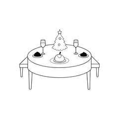 vector illustration of a kitchen table