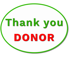 Bold text of gratitude thanking blood donors in a circular design with a simple background for World Blood Donor Day