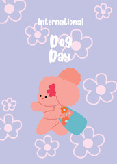 International dog day, hand drawn and calligraphy happy dog day, celebration dog day