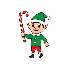 christmas elf with a gift