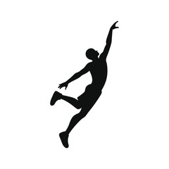 silhouettes of jumping people