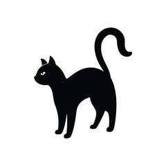 black and white cat vector