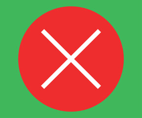 Obraz premium Red X Mistake Symbol Green Background